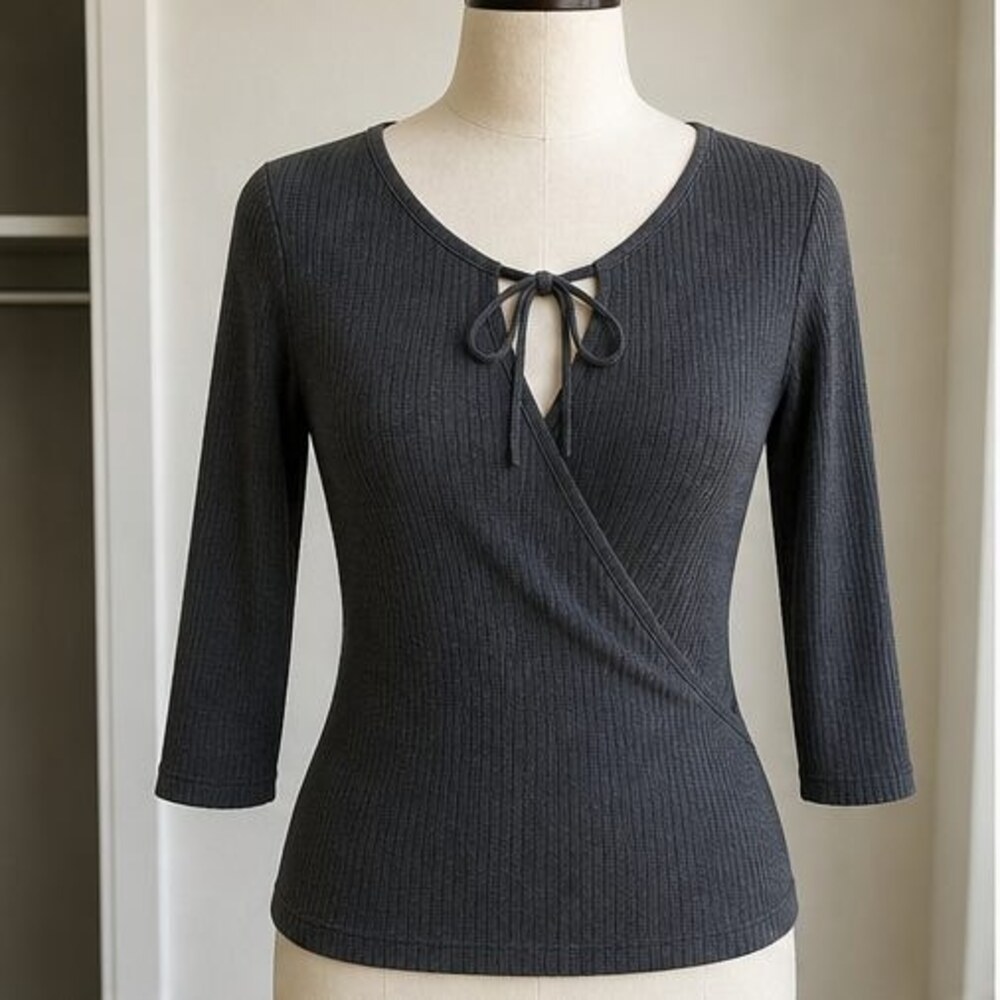 Charcoal Puff Sleeve Top